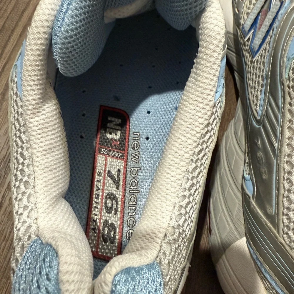 New Balance Women's Light Blue and Silver Running Sneakers